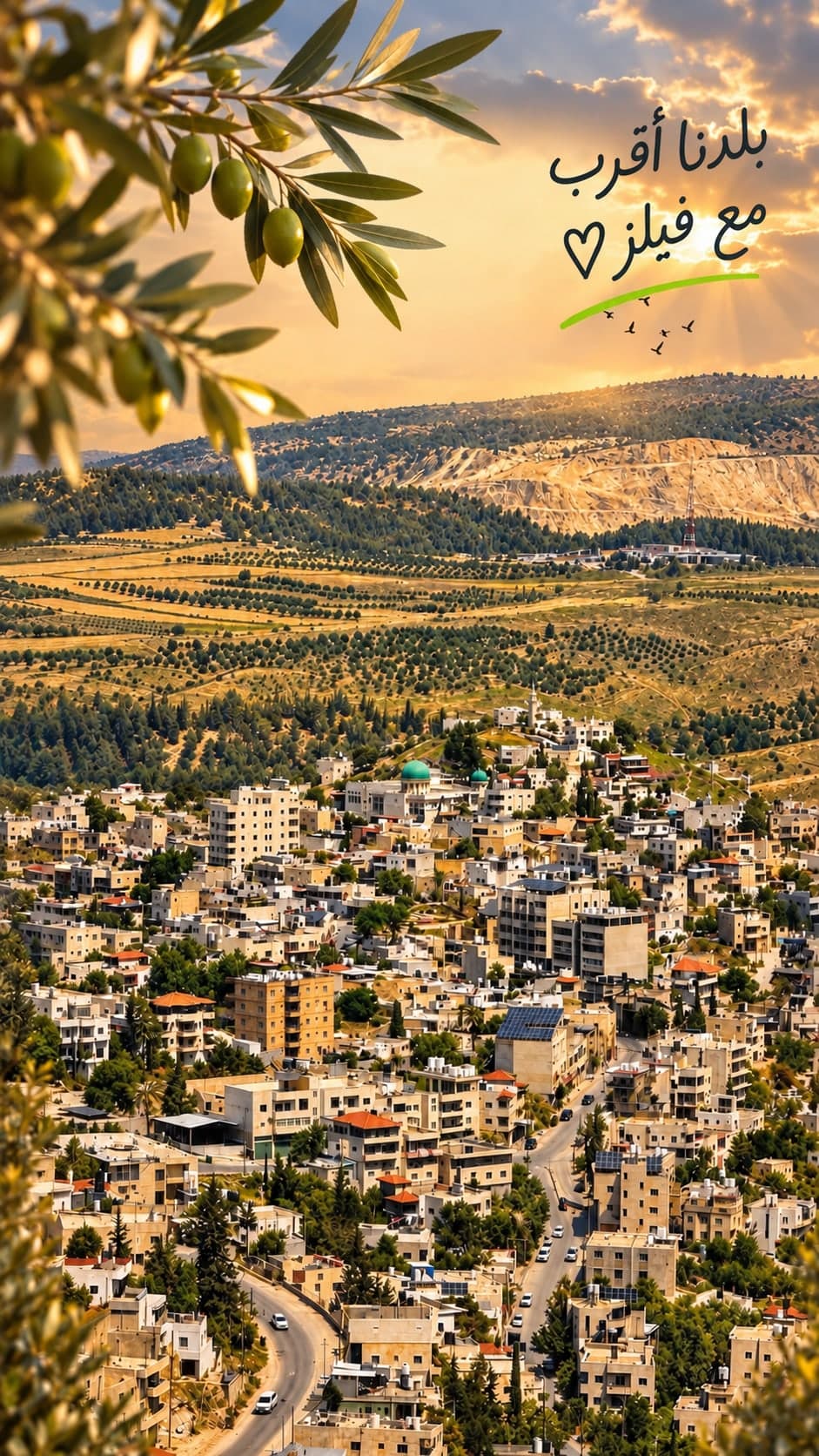 إطلالة على الخليل وقراها عند الغروب